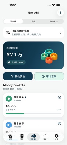 日常收支小记：资金规划，App Store 公开截图