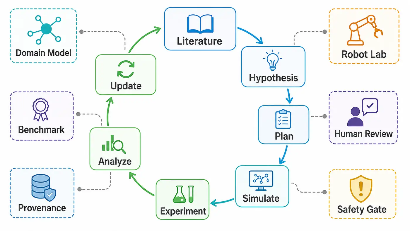 AI for Science 闭环框架图